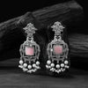 Saanjh Bela Pink Swan Oxidised Earrings
