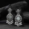 Saanjh Bela Light Grey Swan Oxidised Earrings