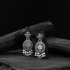 Saanjh Bela Light Grey Swan Oxidised Earrings