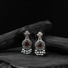 Saanjh Bela Red Swan Oxidised Earrings