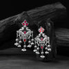Saanjh Bela Mayura Ruby Oxidised Earrings
