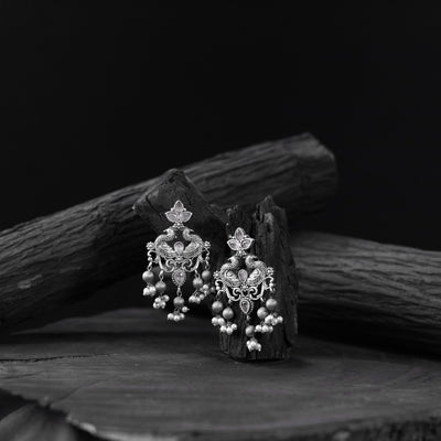 Saanjh Bela Mayura Oxidised Earrings