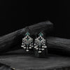 Saanjh Bela Mayura Green Oxidised Earrings