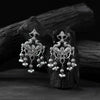 Saanjh Bela Mayura Black Oxidised Earrings