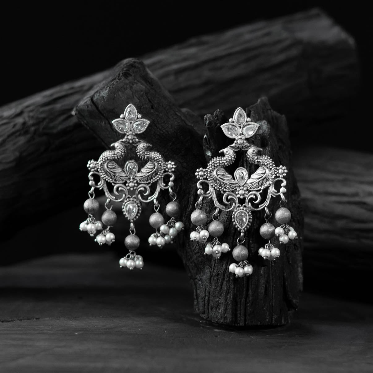 Mayura Saanjh Bela Oxidised Earrings