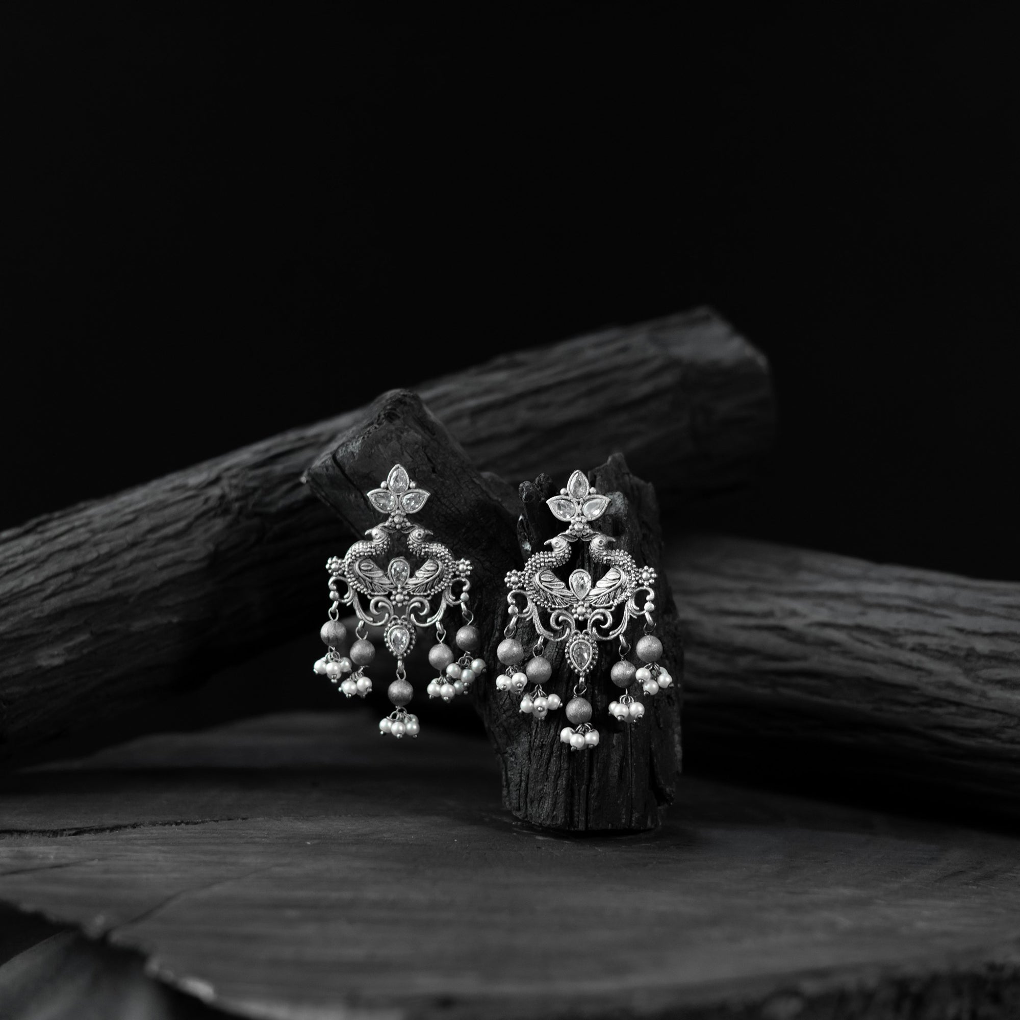 Mayura Saanjh Bela Oxidised Earrings