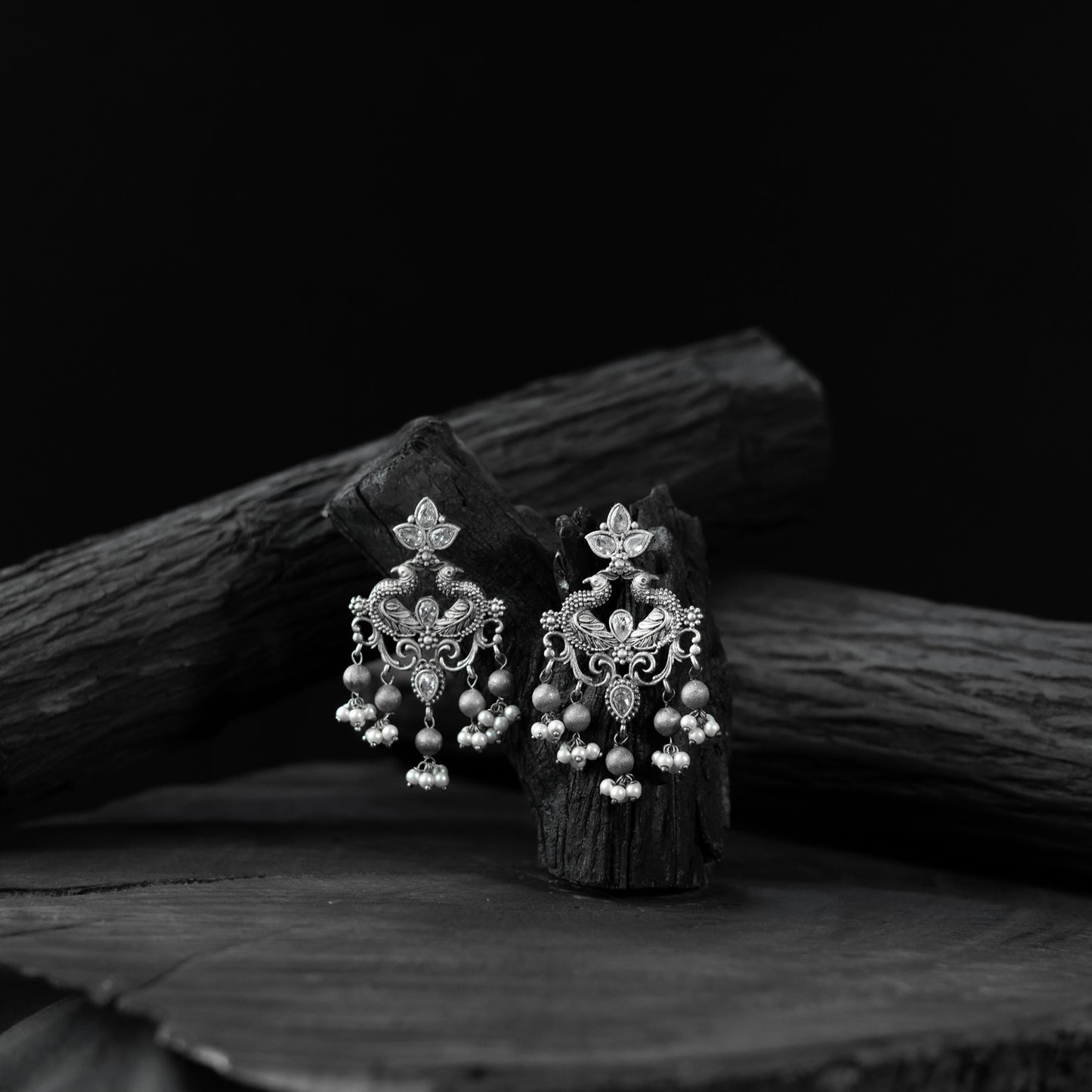 Mayura Saanjh Bela Oxidised Earrings
