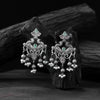 Saanjh Bela Mint Green Mayura Oxidised Earrings