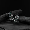 Saanjh Bela Green Deer Oxidised Earrings