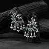Saanjh Bela Green & Grey Deer Oxidised Earrings
