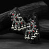 Saanjh Bela Ruby & Green Deer Oxidised Earrings