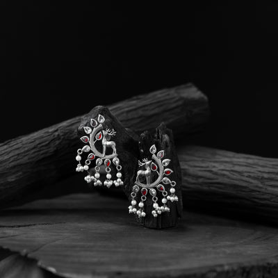 Deer Saanjh Bela Oxidised Earrings