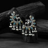Saanjh Bela Yellow & Blue Deer Oxidised Earrings