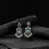 Saanjh Bela Yellow & Sky Blue Nandi Oxidised Earrings