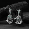 Peacock Saanjh Bela Green Oxidised Earrings