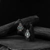 Peacock Saanjh Bela Sky Blue Oxidised Earrings