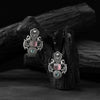 Peacock Saanjh Bela Pink Oxidised Earrings