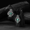 Mint Green Saanjh Bela Peacock Oxidised Earrings