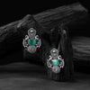 Peacock Saanjh Bela Turquoise Green Oxidised Earrings