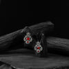 Saanjh Bela Red Mayuri Oxidised Earrings