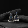 Saanjh Bela Blue Swan Oxidised Earrings