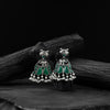 Saanjh Bela Green Rabbit & Elephant Oxidised Earrings