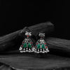 Saanjh Bela Red & Green Rabbit & Elephant Oxidised Earrings