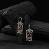 Saanjh Bela Red & Light Gray Camel Oxidised Earrings