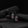 Saanjh Bela Red & Light Gray Camel Oxidised Earrings