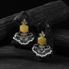Saanjh Bela Yellow Peacock Oxidised Earrings