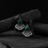 Saanjh Bela Green Peacock Oxidised Earrings
