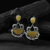 Saanjh Bela Yellow Camel Oxidised Earrings