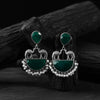 Green Camel Saanjh Bela Oxidised Earrings