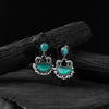 Saanjh Bela Sky Blue Camel Oxidised Earrings