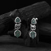 Saanjh Bela Green Nandi Oxidised Earrings