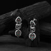 Saanjh Bela Red & Green Nandi Oxidised Earrings