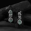 Green Nandi Saanjh Bela Oxidised Earrings