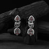 Saanjh Bela Red & Gray Nandi Oxidised Earrings