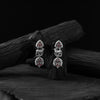 Saanjh Bela Red & Gray Nandi Oxidised Earrings