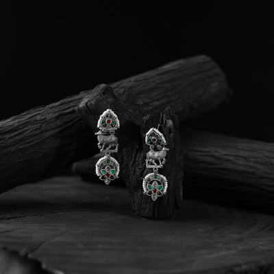 Multicolor Nandi Saanjh Bela Oxidised Earrings