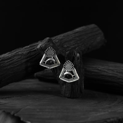 Saanjh Bela Black Dolphin Oxidised Earrings