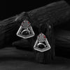 Saanjh Bela Red & Gray Dolphin Oxidised Earrings