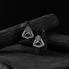 Saanjh Bela Red & Gray Dolphin Oxidised Earrings
