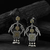 Saanjh Bela Twin Mayuri Yellow Oxidised Earrings