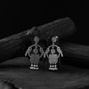 Saanjh Bela Twin Mayuri Gray Oxidised Earrings