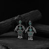 Saanjh Bela Twin Mayuri Green Oxidised Earrings