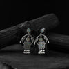 Saanjh Bela Twin Mayuri Yellow & Blue Oxidised Earrings