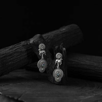 Saanjh Bela Bloom & Nandi Oxidised Earrings