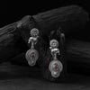 Red Saanjh Bela Bloom & Nandi Oxidised Earrings