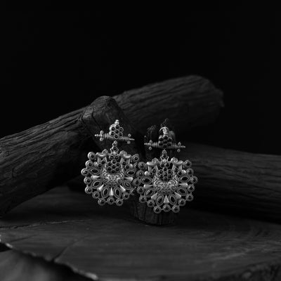 Elephant Saanjh Bela Black Oxidised Earrings